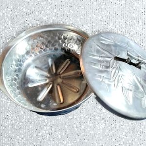 Vintage Everlast Forged Hammered Aluminum Bamboo Pot With Lid & Handles